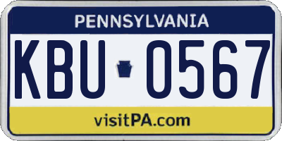 PA license plate KBU0567