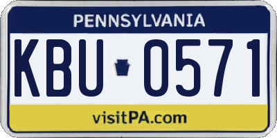 PA license plate KBU0571