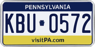 PA license plate KBU0572