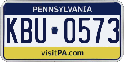 PA license plate KBU0573