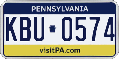 PA license plate KBU0574