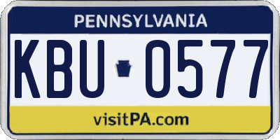 PA license plate KBU0577