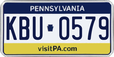 PA license plate KBU0579