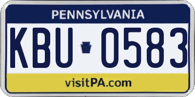 PA license plate KBU0583