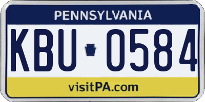 PA license plate KBU0584