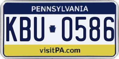 PA license plate KBU0586