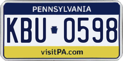 PA license plate KBU0598