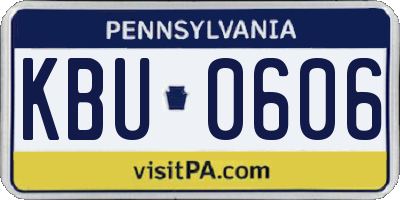 PA license plate KBU0606