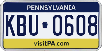 PA license plate KBU0608