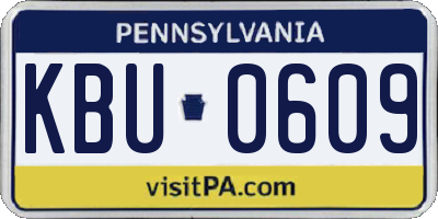 PA license plate KBU0609