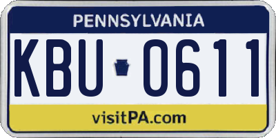 PA license plate KBU0611