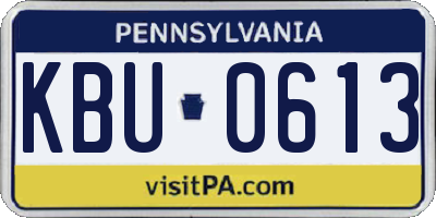 PA license plate KBU0613