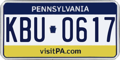 PA license plate KBU0617