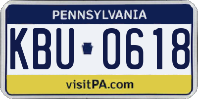 PA license plate KBU0618