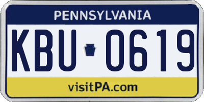 PA license plate KBU0619