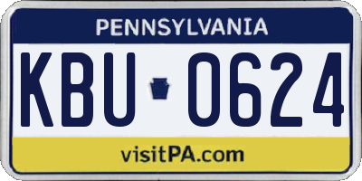 PA license plate KBU0624