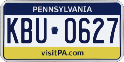 PA license plate KBU0627