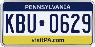 PA license plate KBU0629