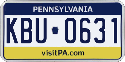 PA license plate KBU0631