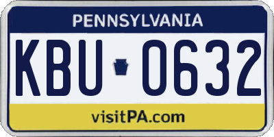 PA license plate KBU0632