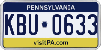 PA license plate KBU0633