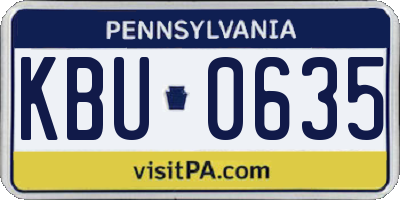 PA license plate KBU0635
