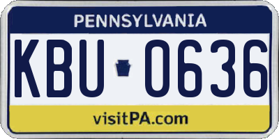 PA license plate KBU0636