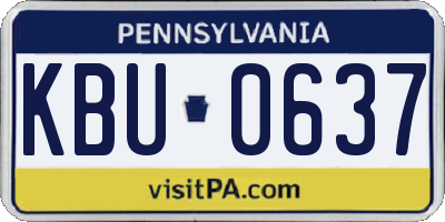 PA license plate KBU0637