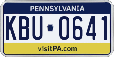 PA license plate KBU0641