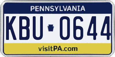 PA license plate KBU0644