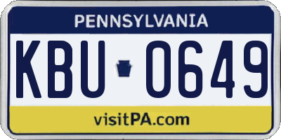 PA license plate KBU0649