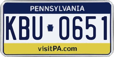 PA license plate KBU0651