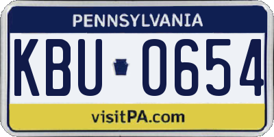 PA license plate KBU0654