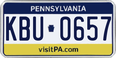 PA license plate KBU0657
