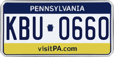 PA license plate KBU0660