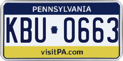 PA license plate KBU0663