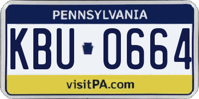 PA license plate KBU0664