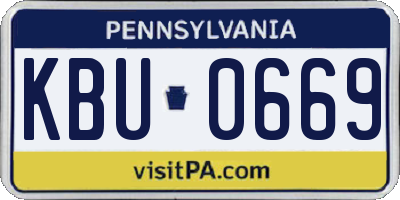 PA license plate KBU0669