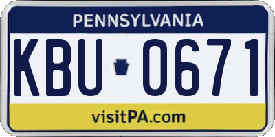 PA license plate KBU0671