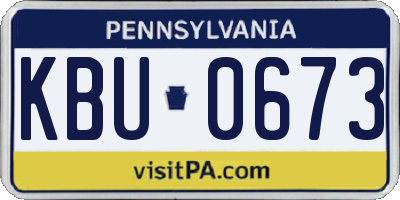 PA license plate KBU0673
