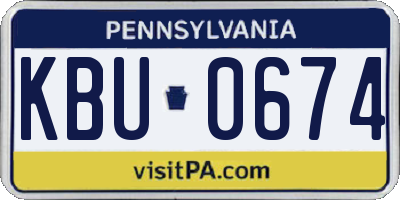 PA license plate KBU0674
