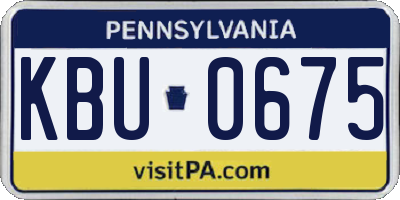 PA license plate KBU0675