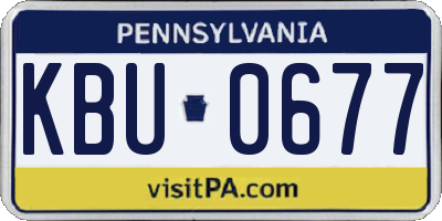PA license plate KBU0677