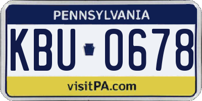 PA license plate KBU0678