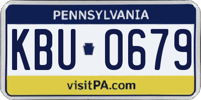 PA license plate KBU0679