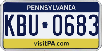 PA license plate KBU0683
