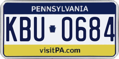 PA license plate KBU0684