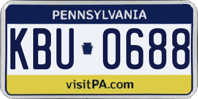 PA license plate KBU0688