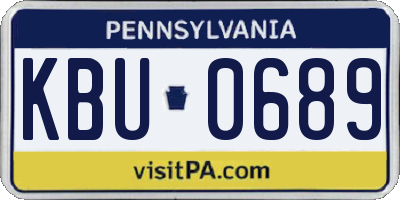 PA license plate KBU0689