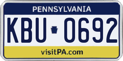 PA license plate KBU0692